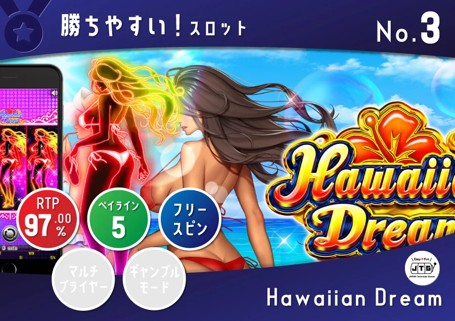 Hawaiian Dream ハワイアンドリーム｜ペイアウト率：97.00% RTP