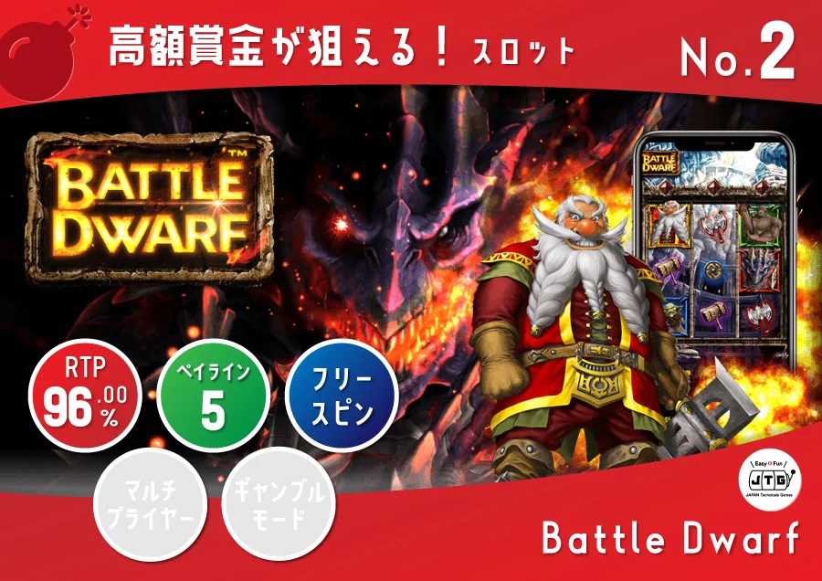 Battle Dwarf バトルドワーフ｜ペイアウト率：96.00% RTP
